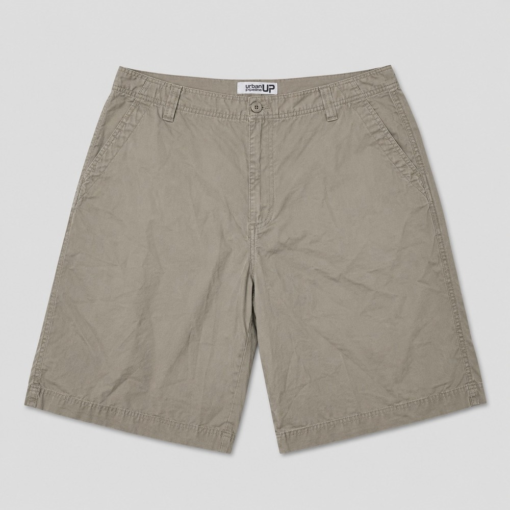 Urban Pipeline Mens Shorts Size 40 Khaki Linen Cotton Flat Front Casual Chino